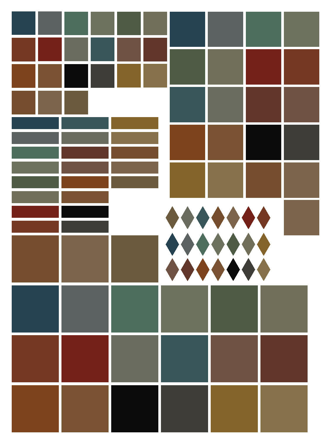 Nuancier Gwilen — gamme de couleurs et formats de carreaux en sédiment marin